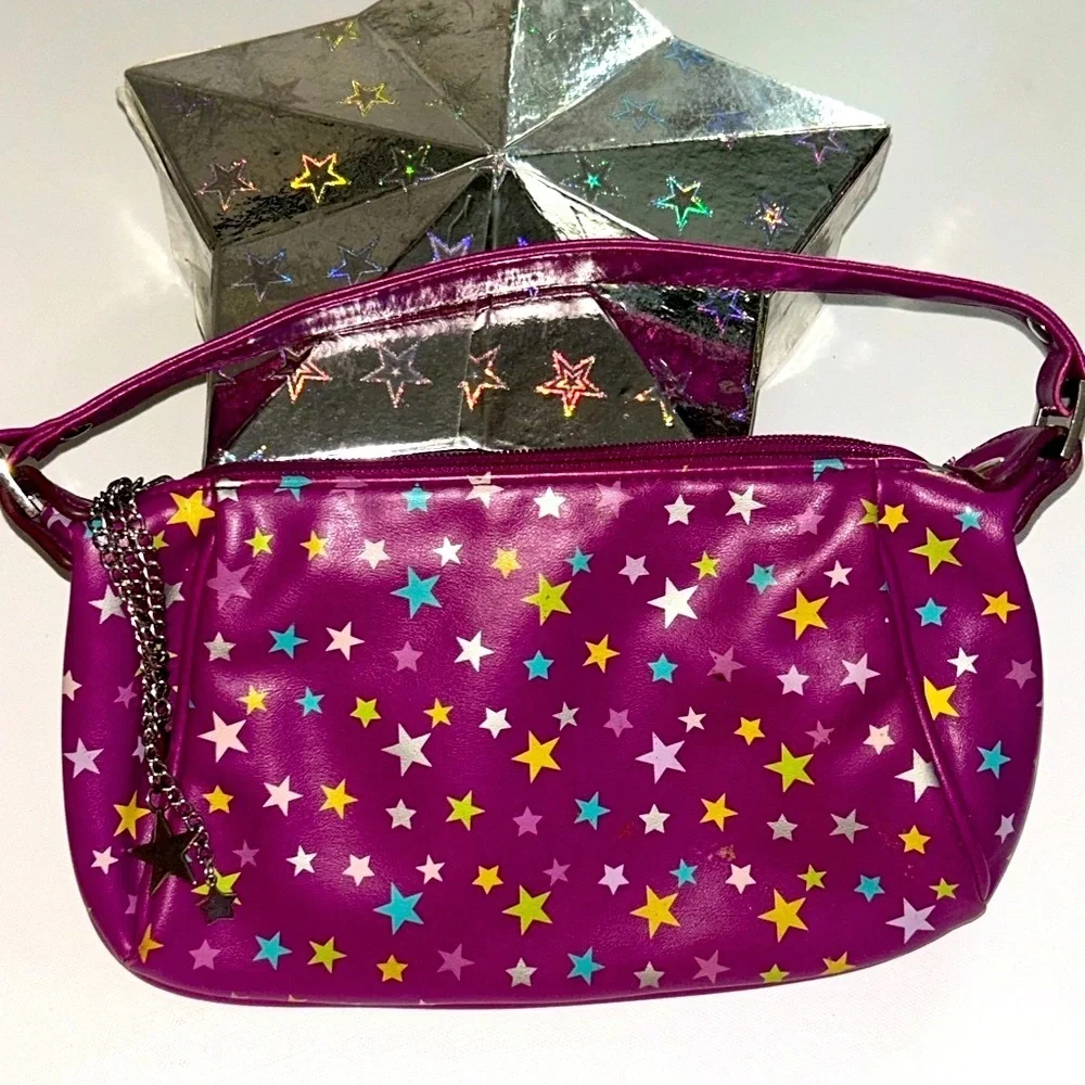 Girls Size 8 Star Bundle Sparkle Glitter Purse Mirror Trinket Box PJS Pink Blue